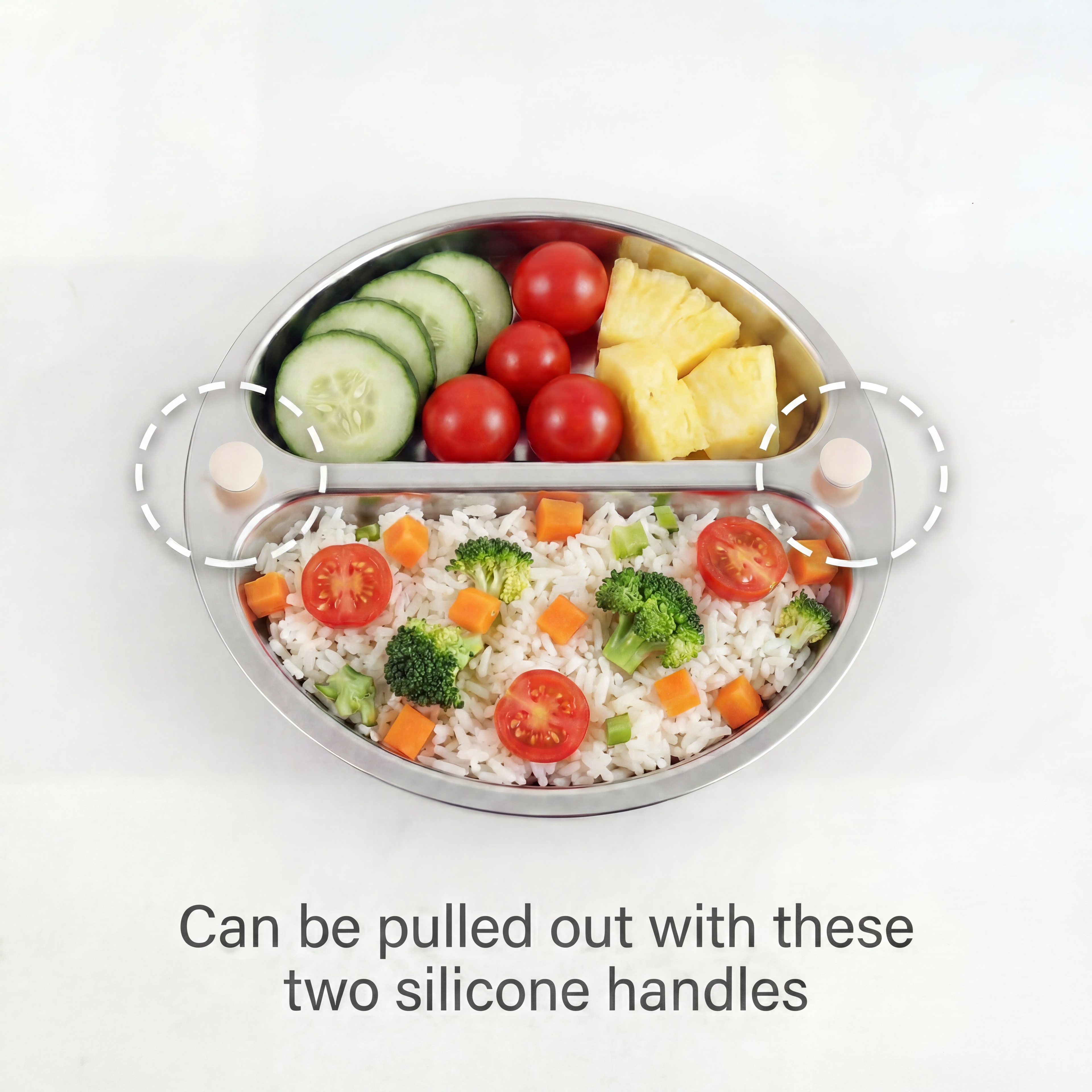 Kids Insulated Bento Salad Box – 304 Stainless Steel, 2-Layer Lunch Container with Compartments, Spoon & Thermal Bag