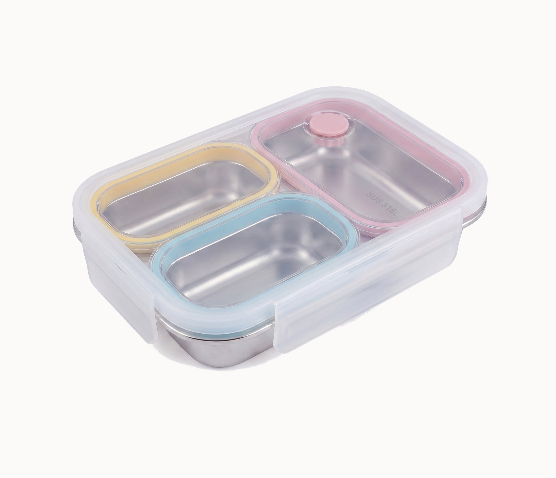 Closed colorful silicone kids bento box